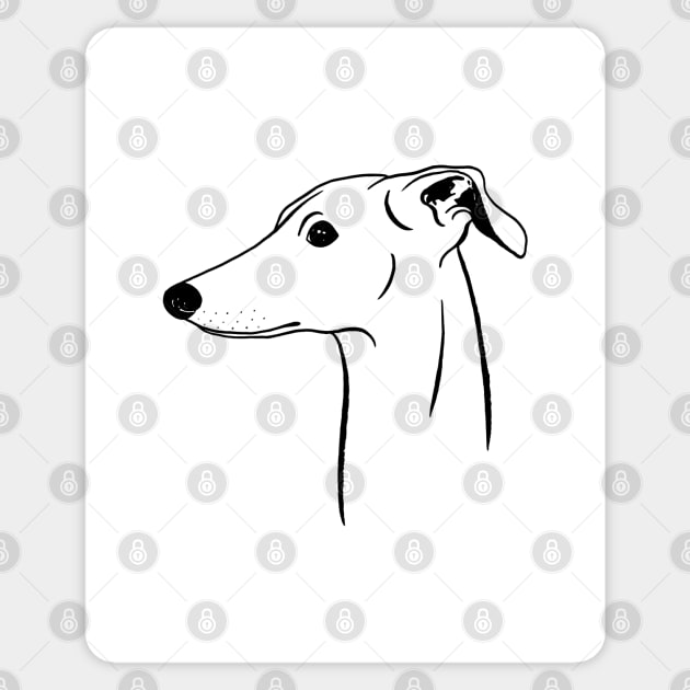 Italian Greyhound (Black and White) Sticker by illucalliart